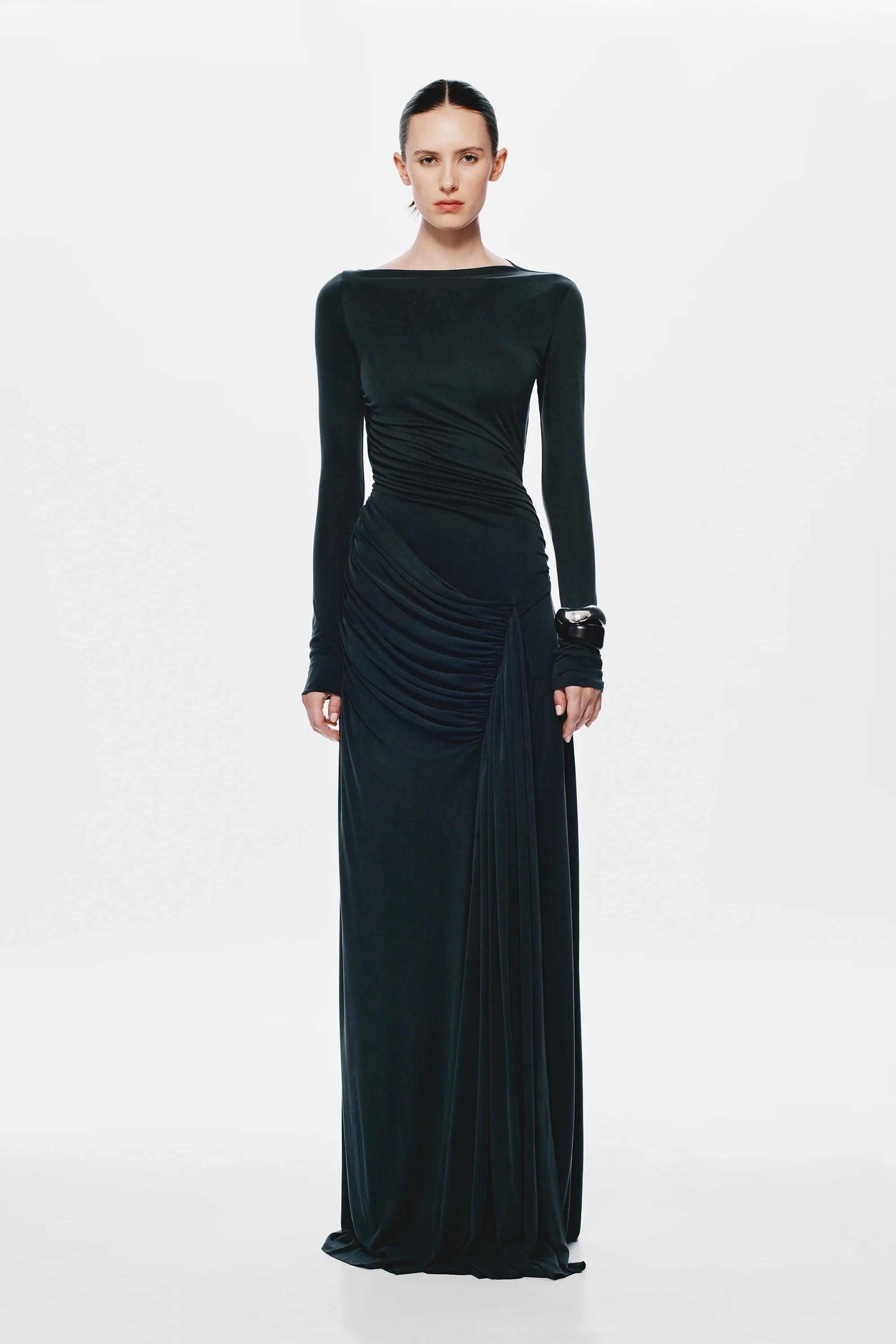 THE 'GLACIER' CUPRO LONG SLEEVE DRESS - Image 6