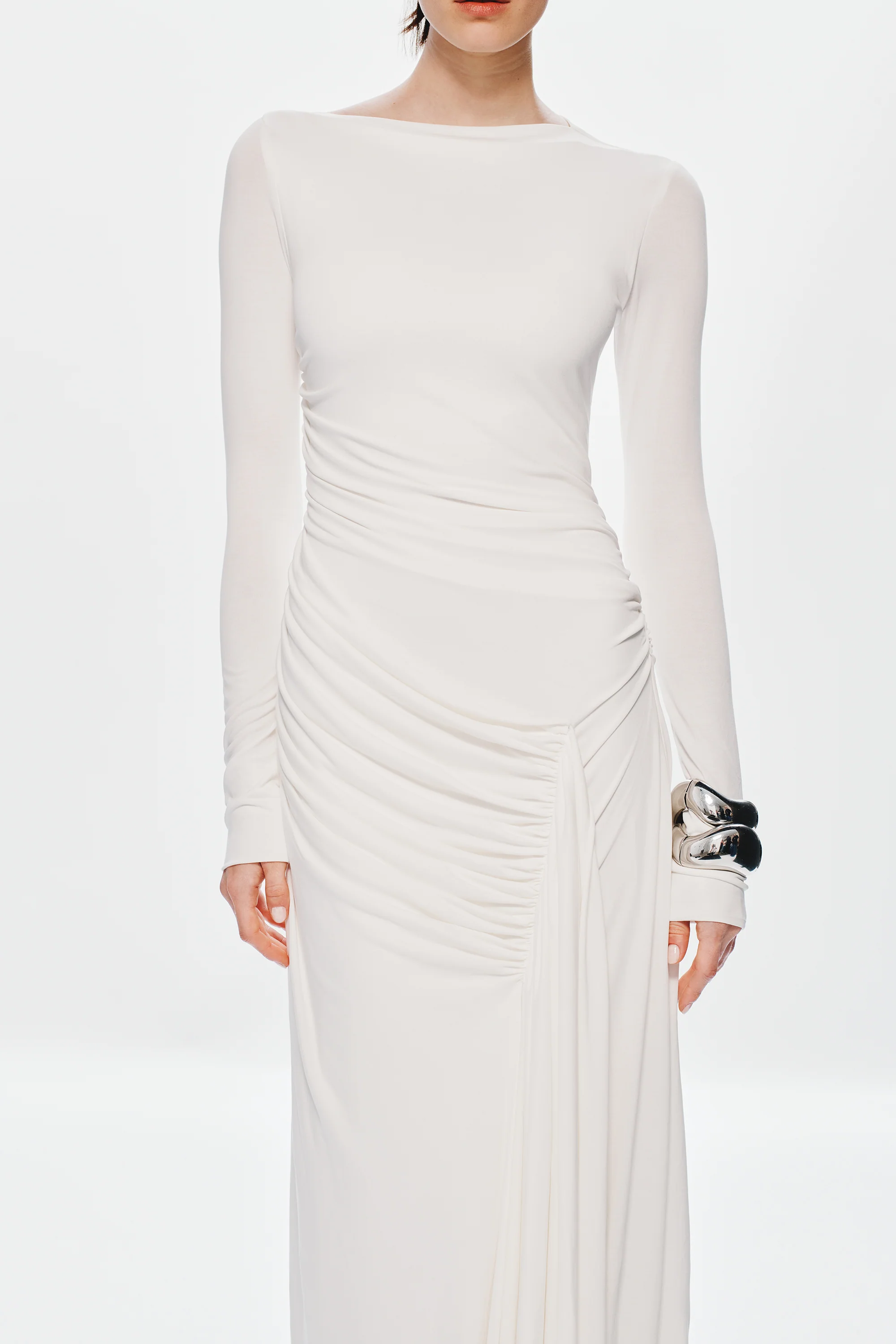 THE 'GLACIER' CUPRO LONG SLEEVE DRESS - Image 5