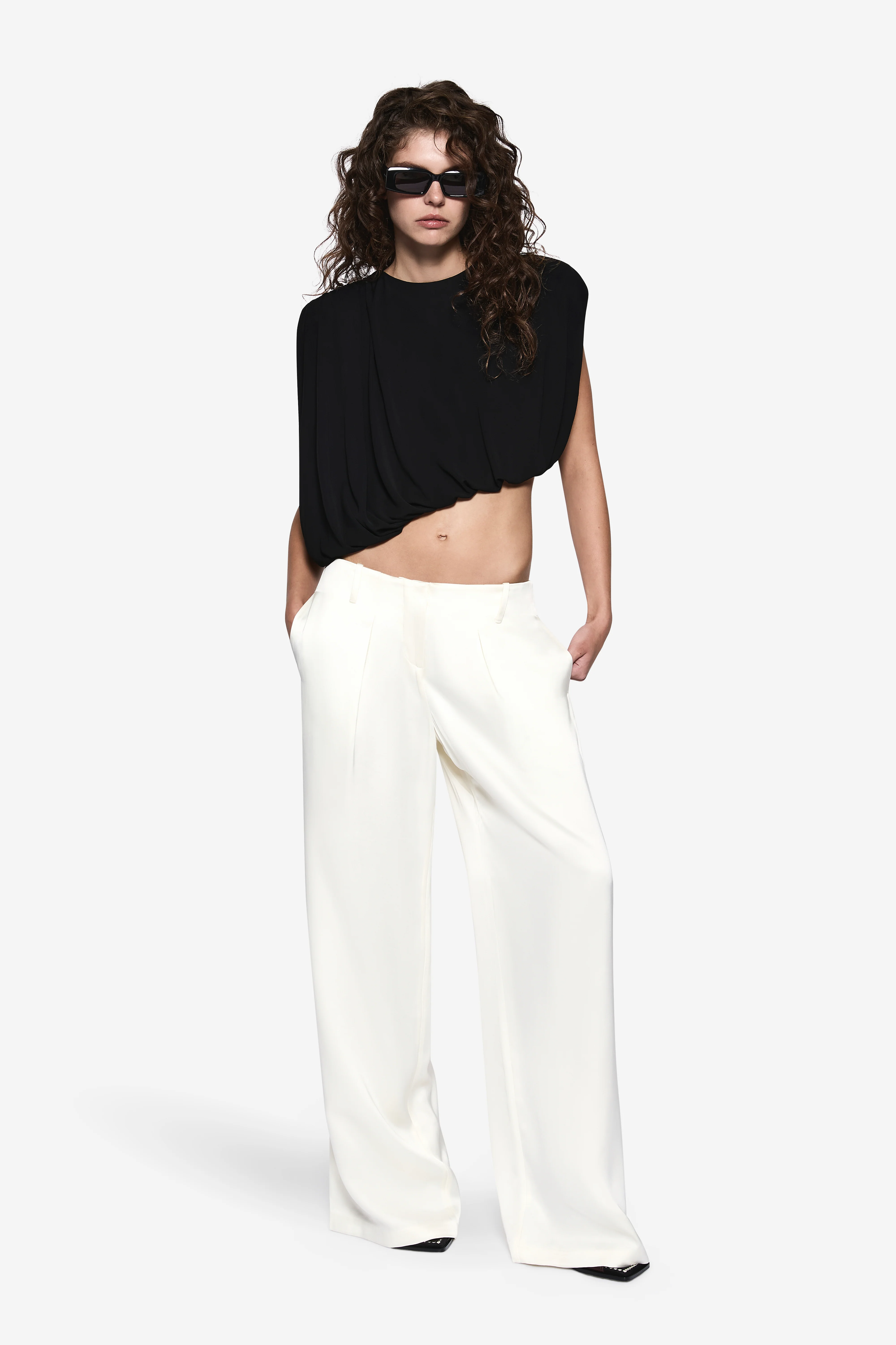 LIRIA JERSEY DRAPED TOP - Image 2