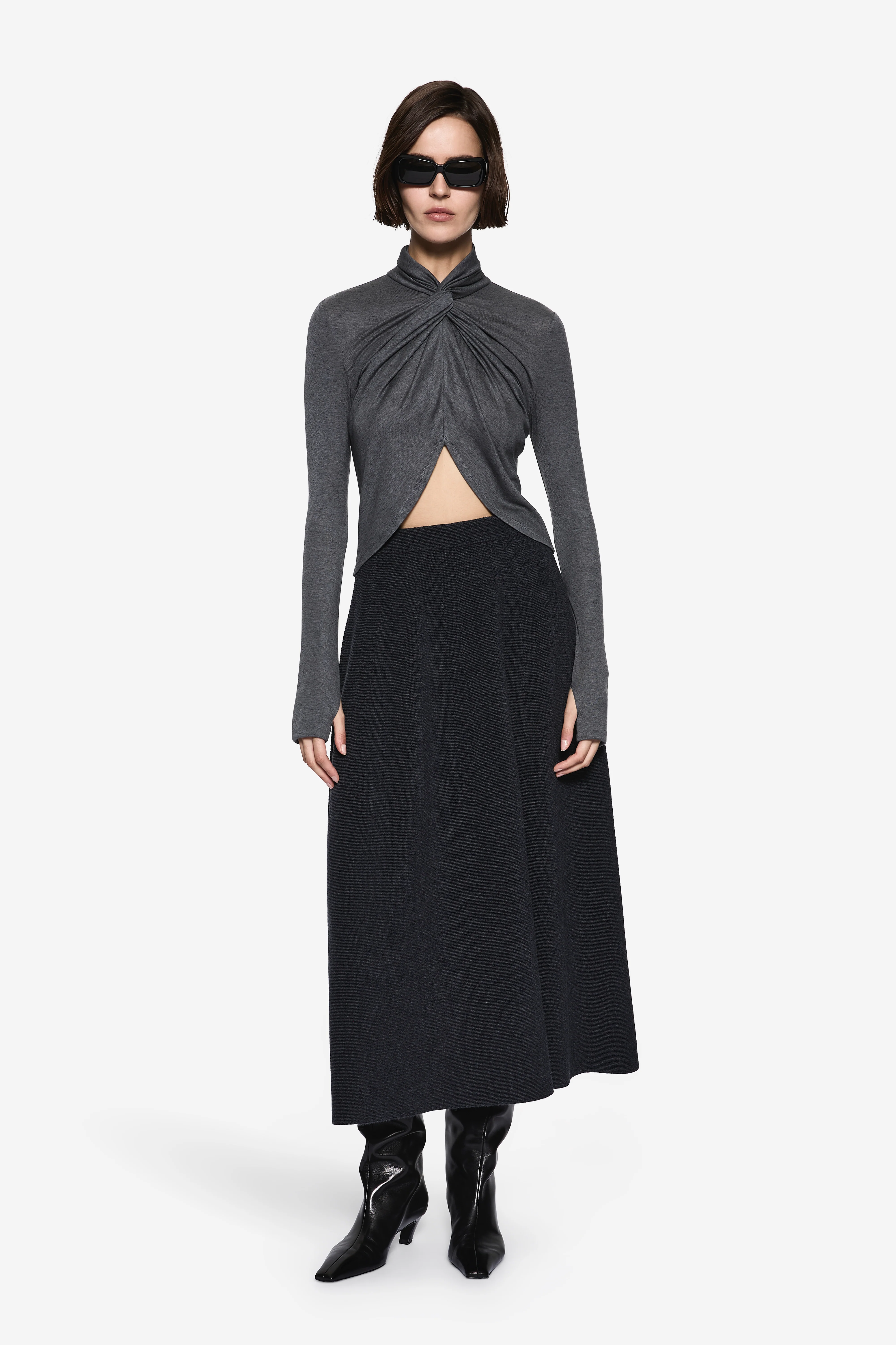 TENCIL LONG SLEEVE TWIST TOP - Image 2