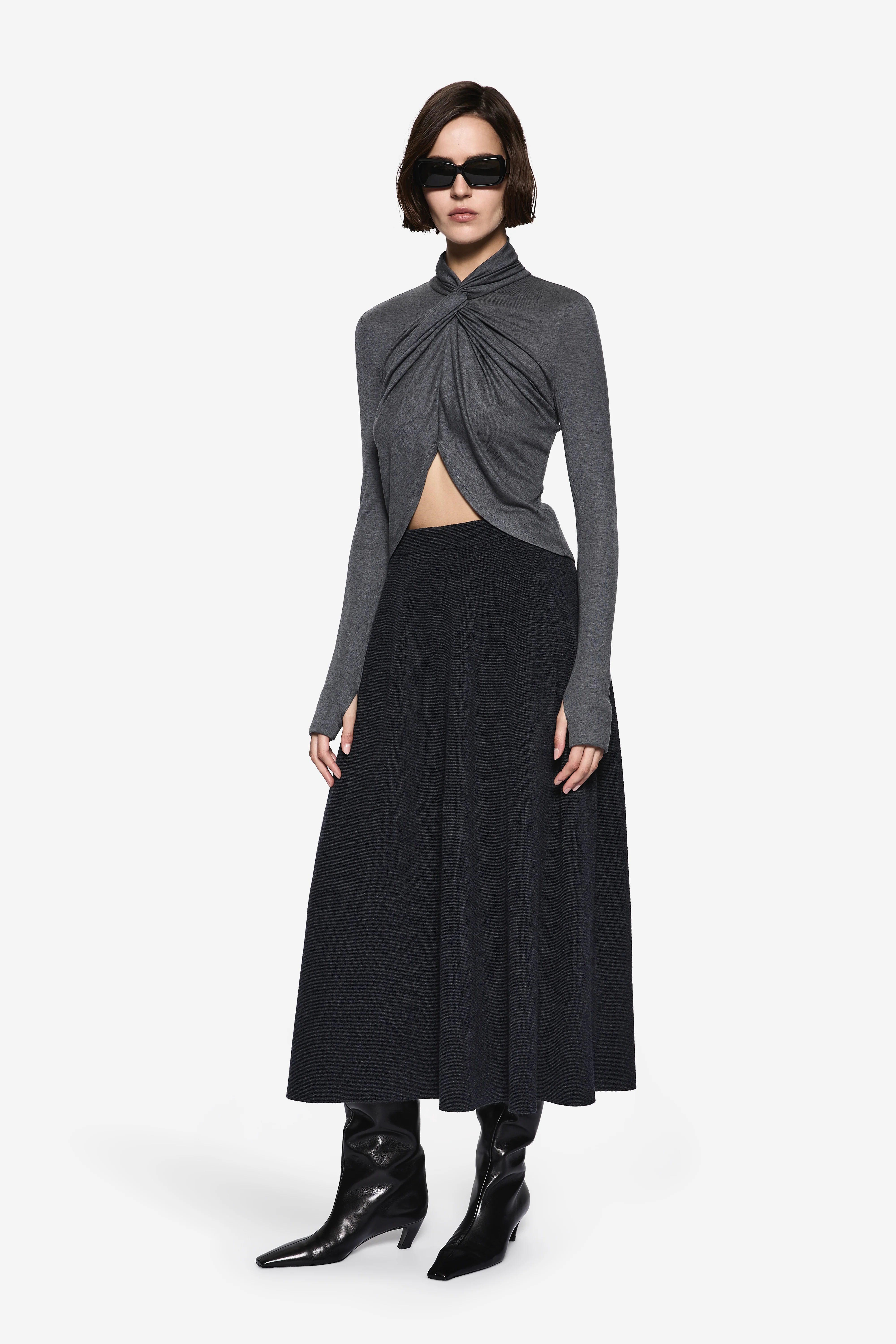 TENCIL LONG SLEEVE TWIST TOP - Image 3