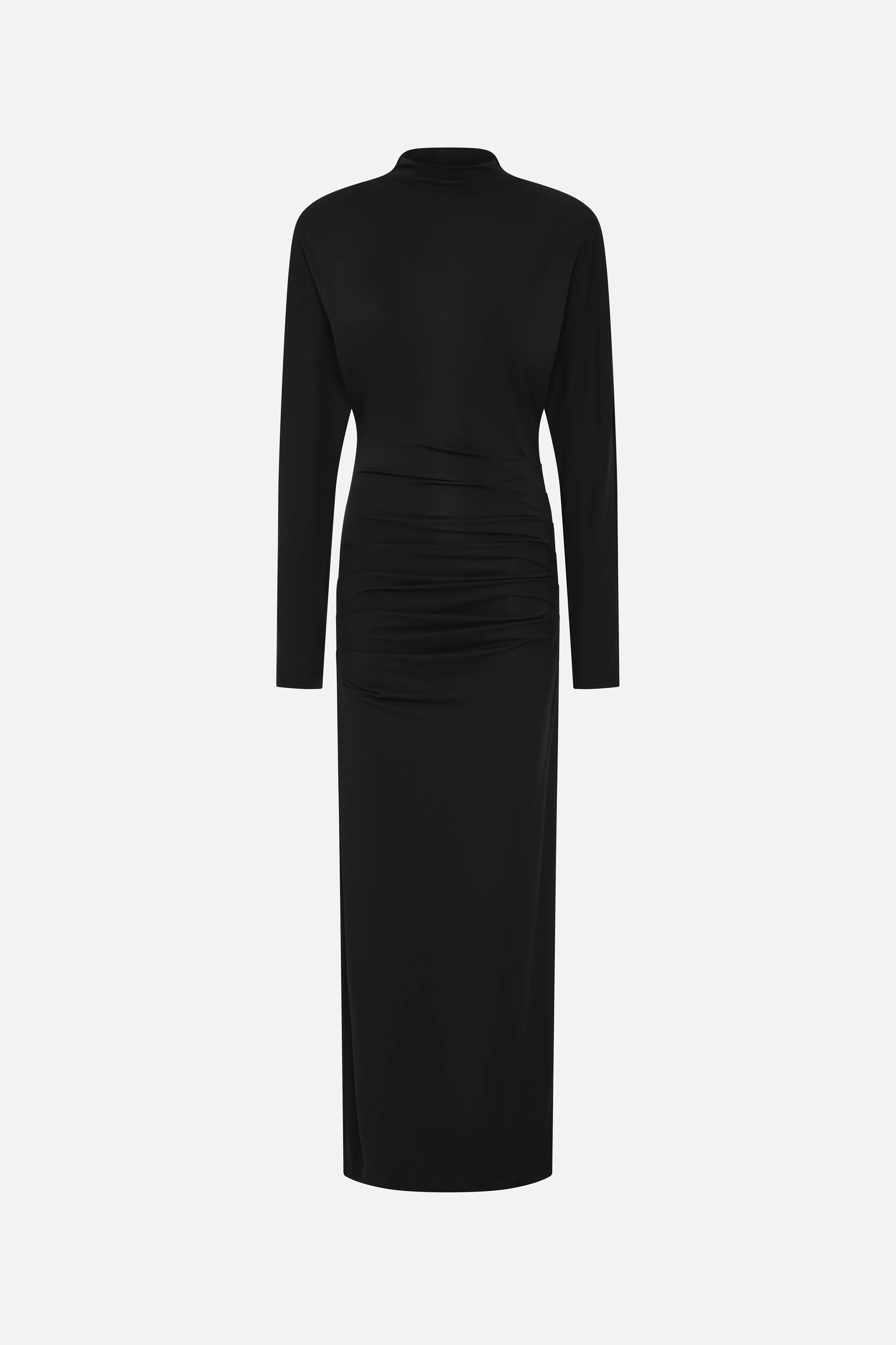THE BATWING JERSEY DRAPED MIDI DRESS - Image 3