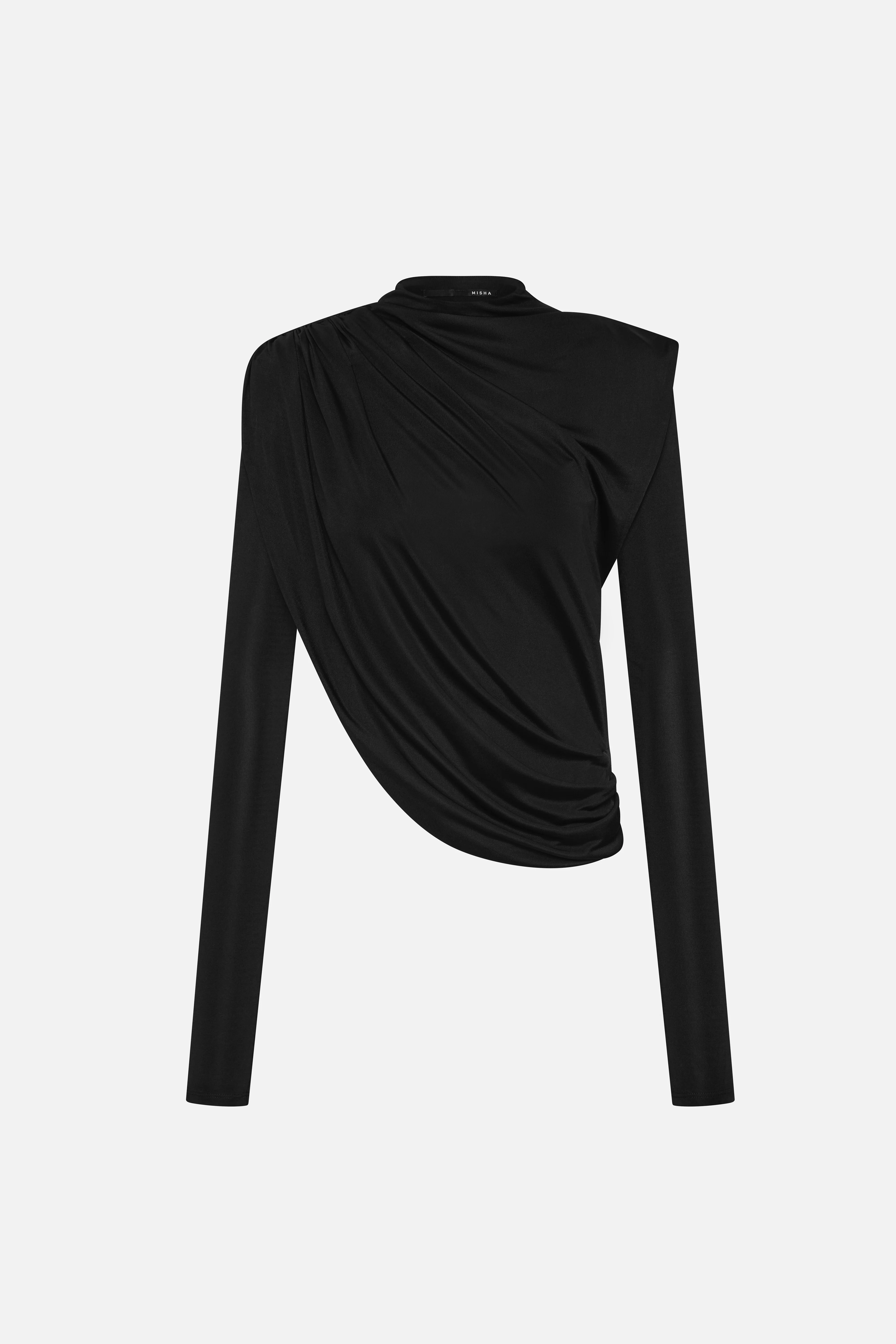 THE DRAPED SHEEN JERSEY TOP - Image 3