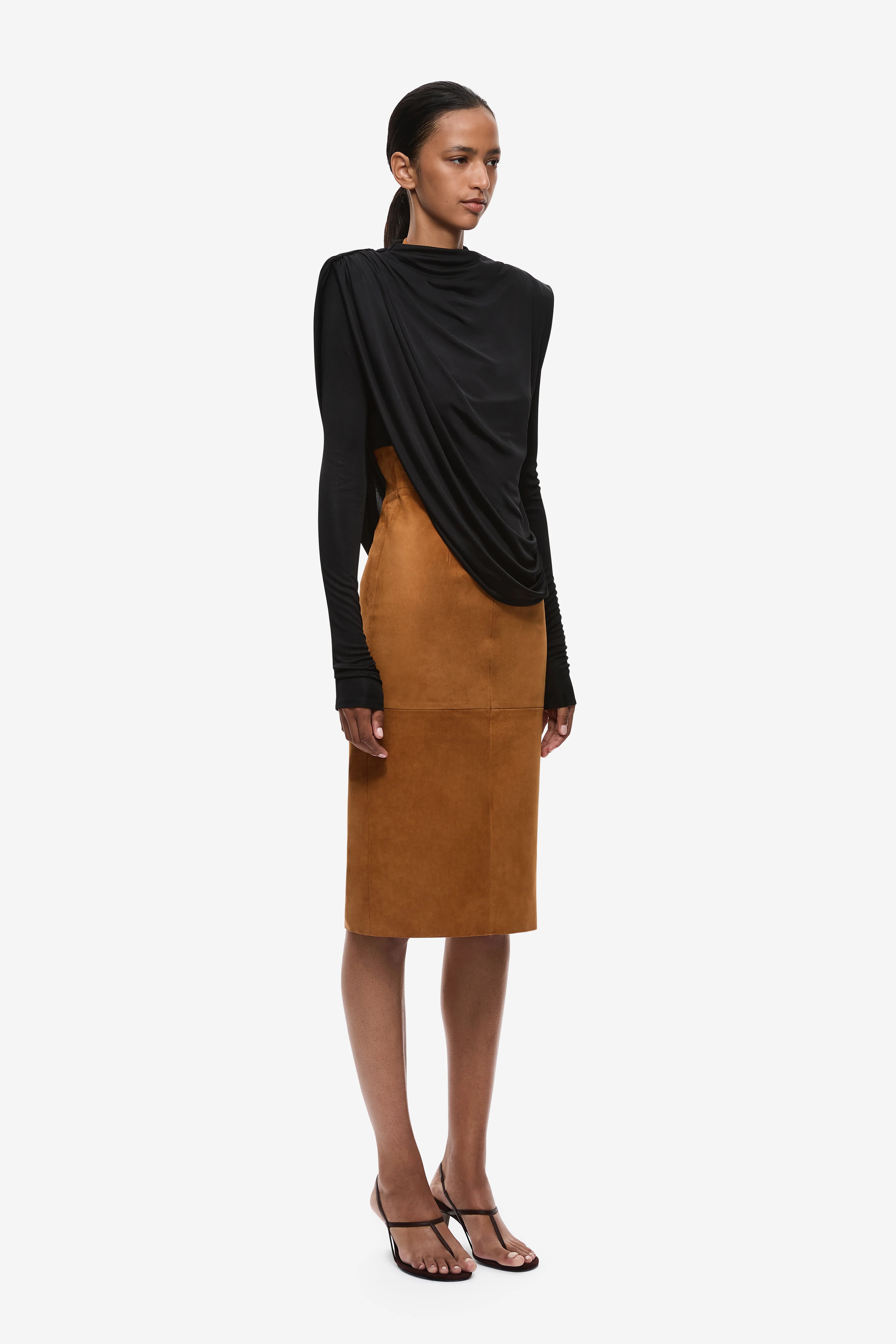 THE DRAPED SHEEN JERSEY TOP - Image 4