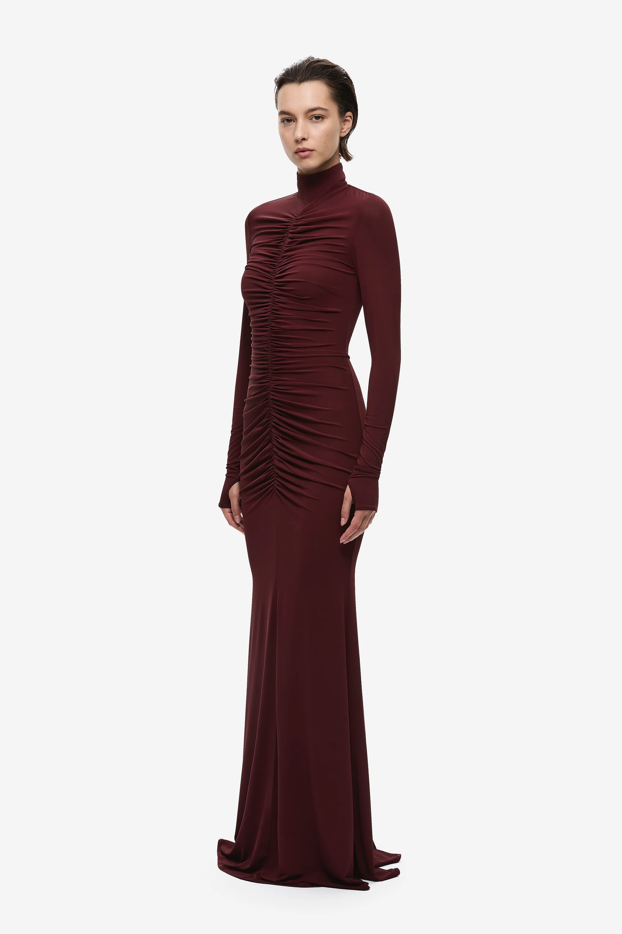 THE GATHERED LONG SLEEVE MAXI DRESS - Image 3