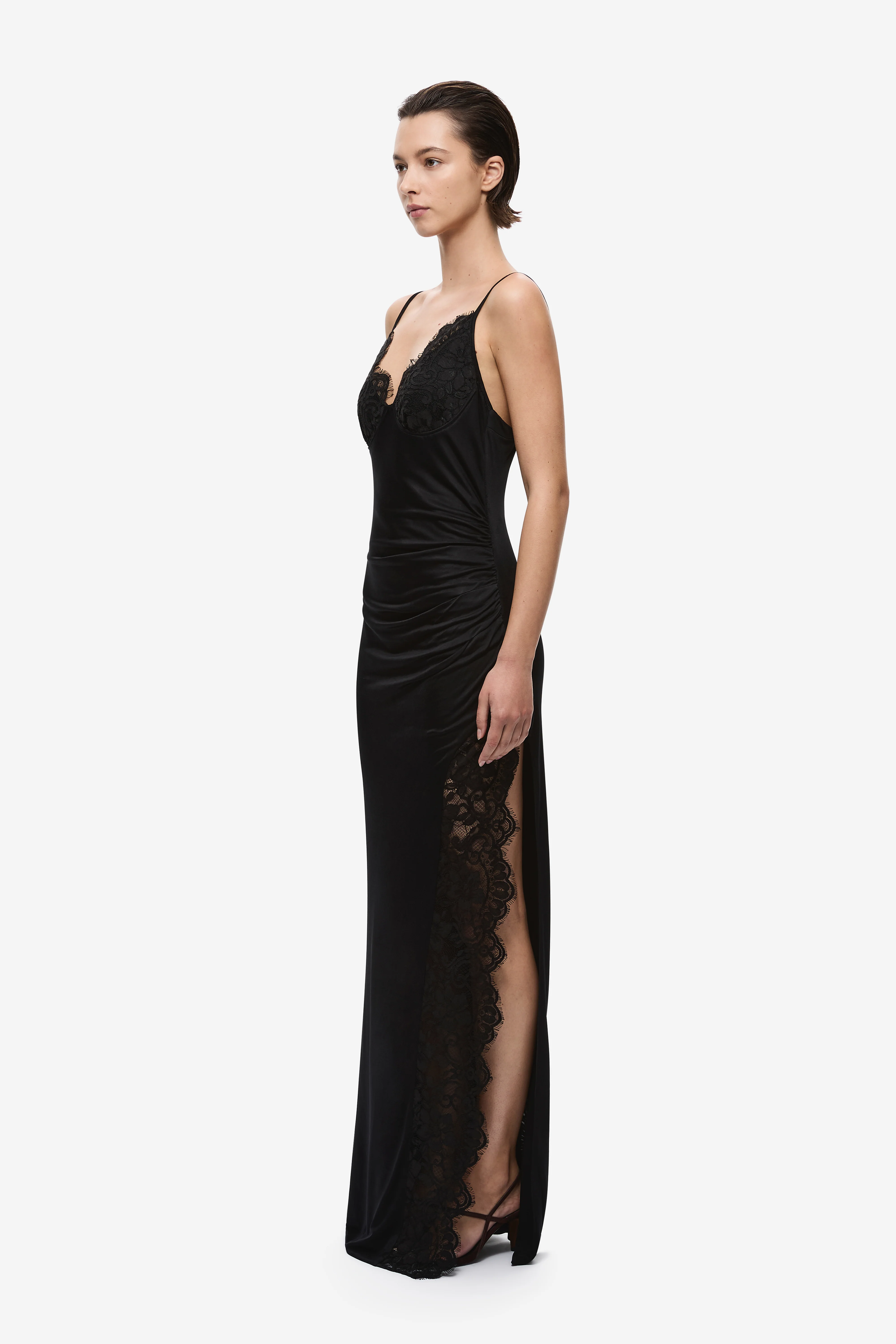 THE LACE TRIM JERSEY DRESS - Image 2