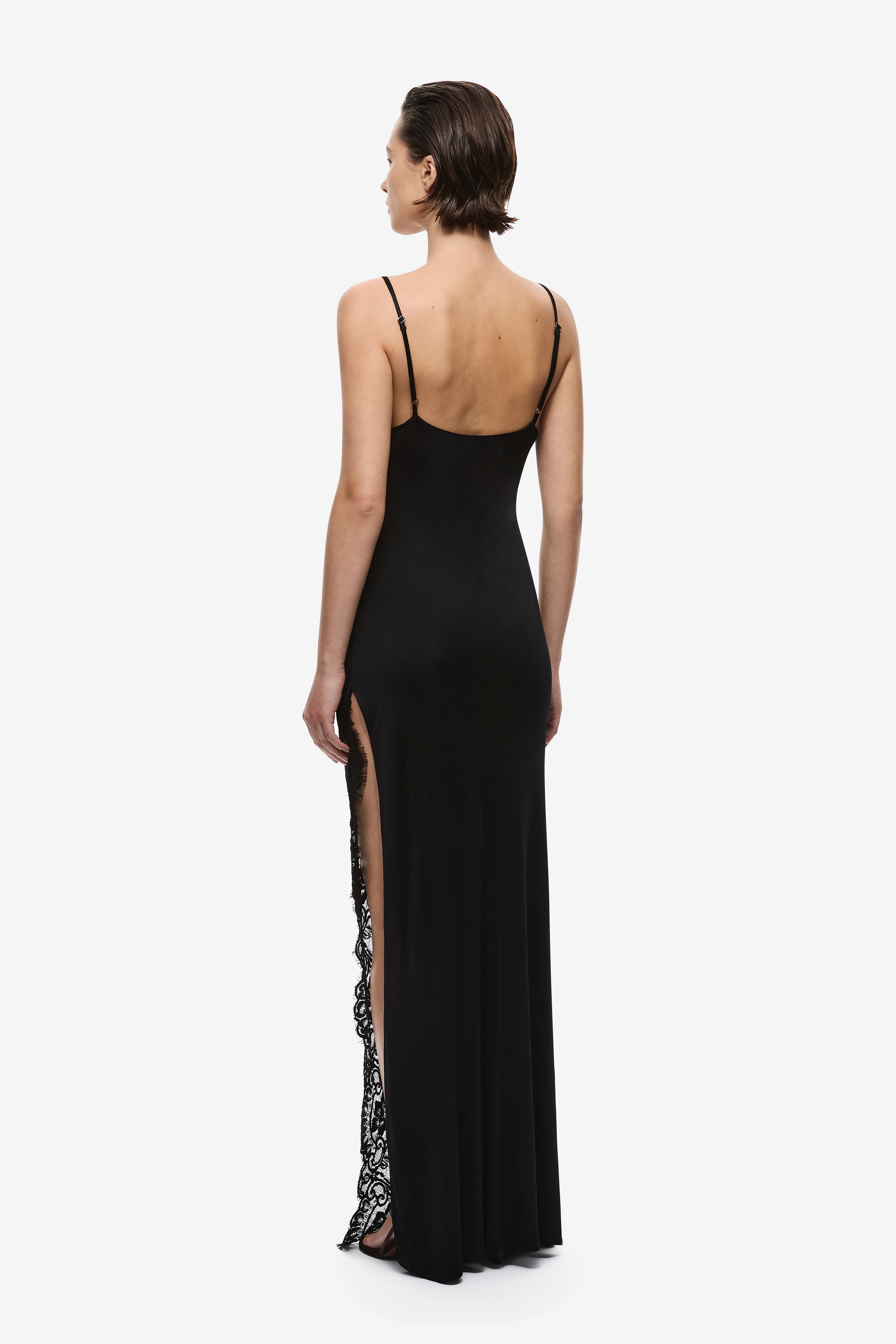 THE LACE TRIM JERSEY DRESS - Image 3