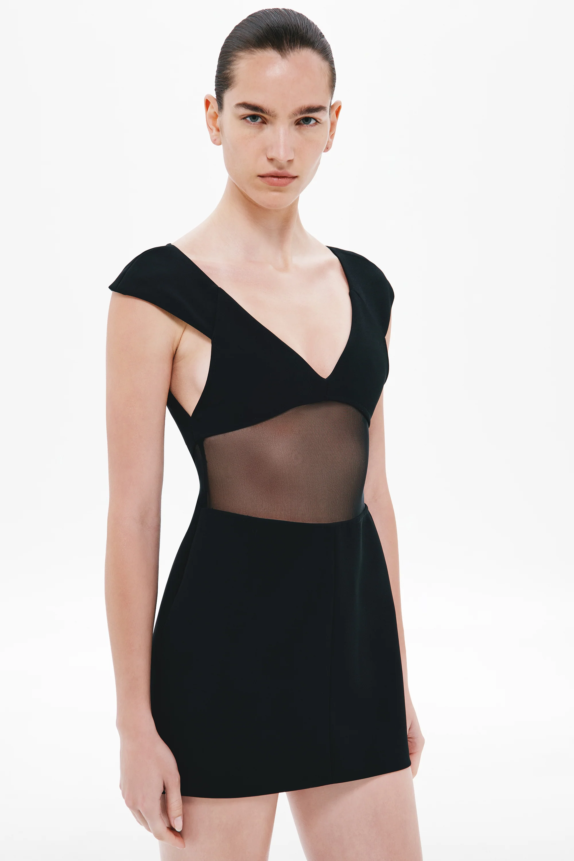 THE SALVADOR BONDED CREPE MINI DRESS - Image 4