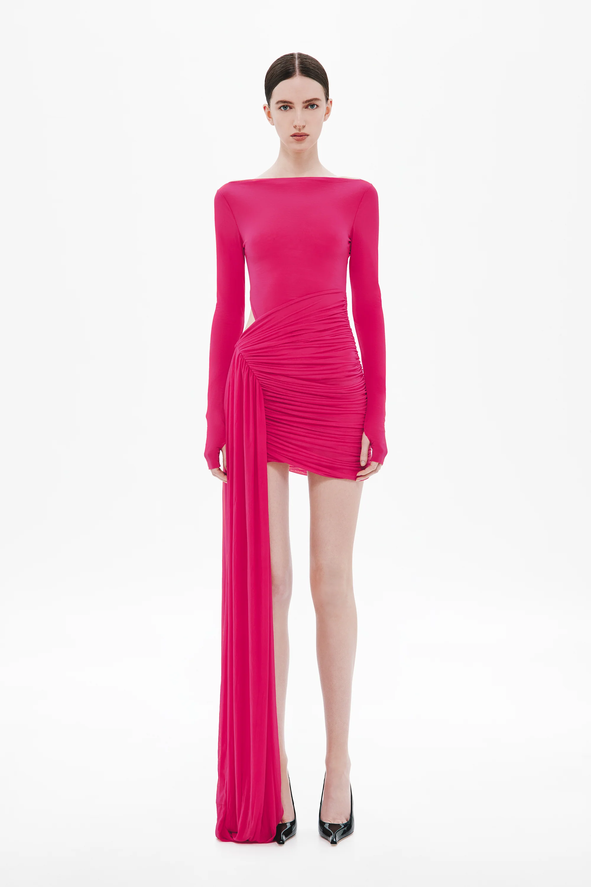 THE SARI LONG SLEEVE STOCKING MINI DRESS - Image 2