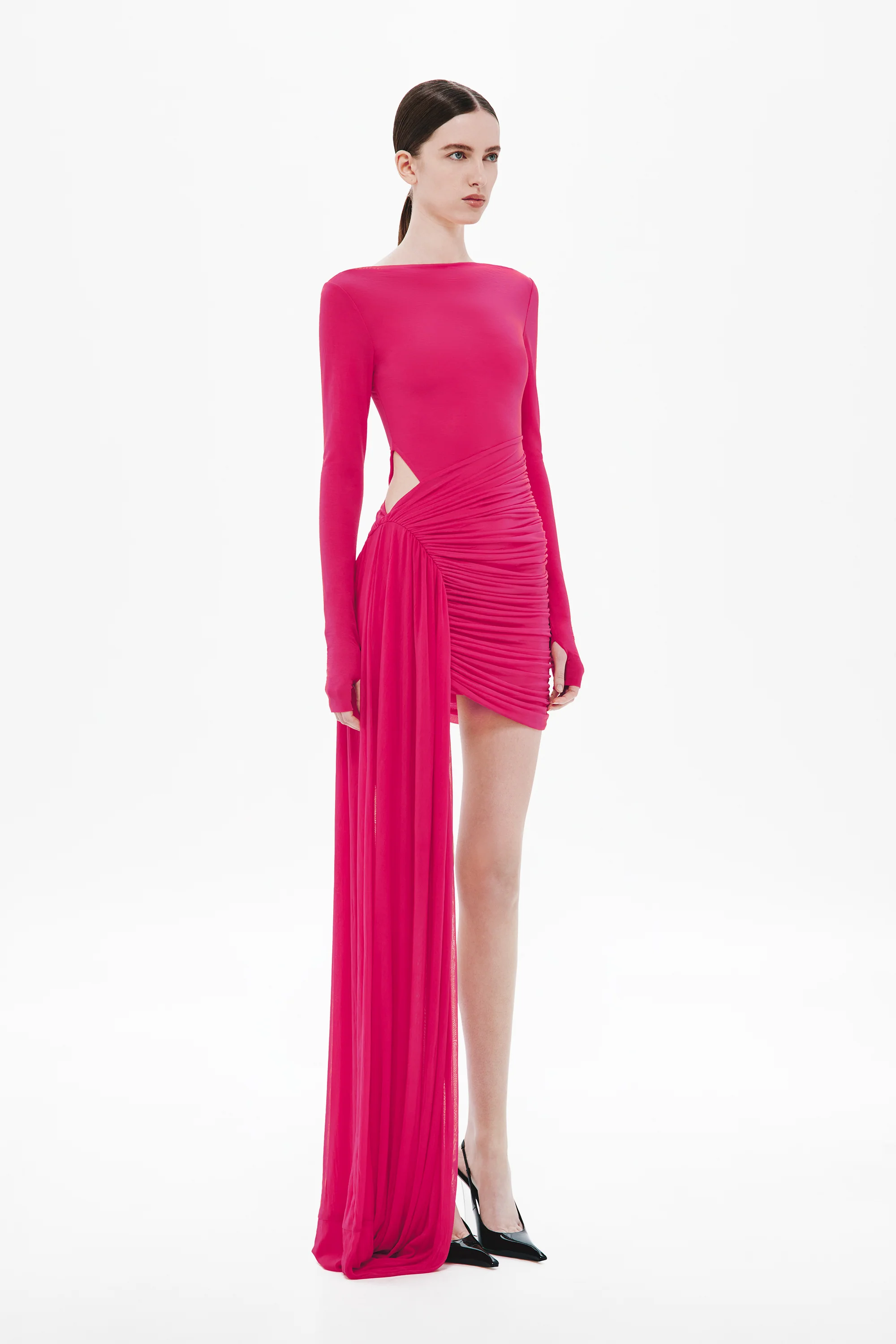 THE SARI LONG SLEEVE STOCKING MINI DRESS - Image 3