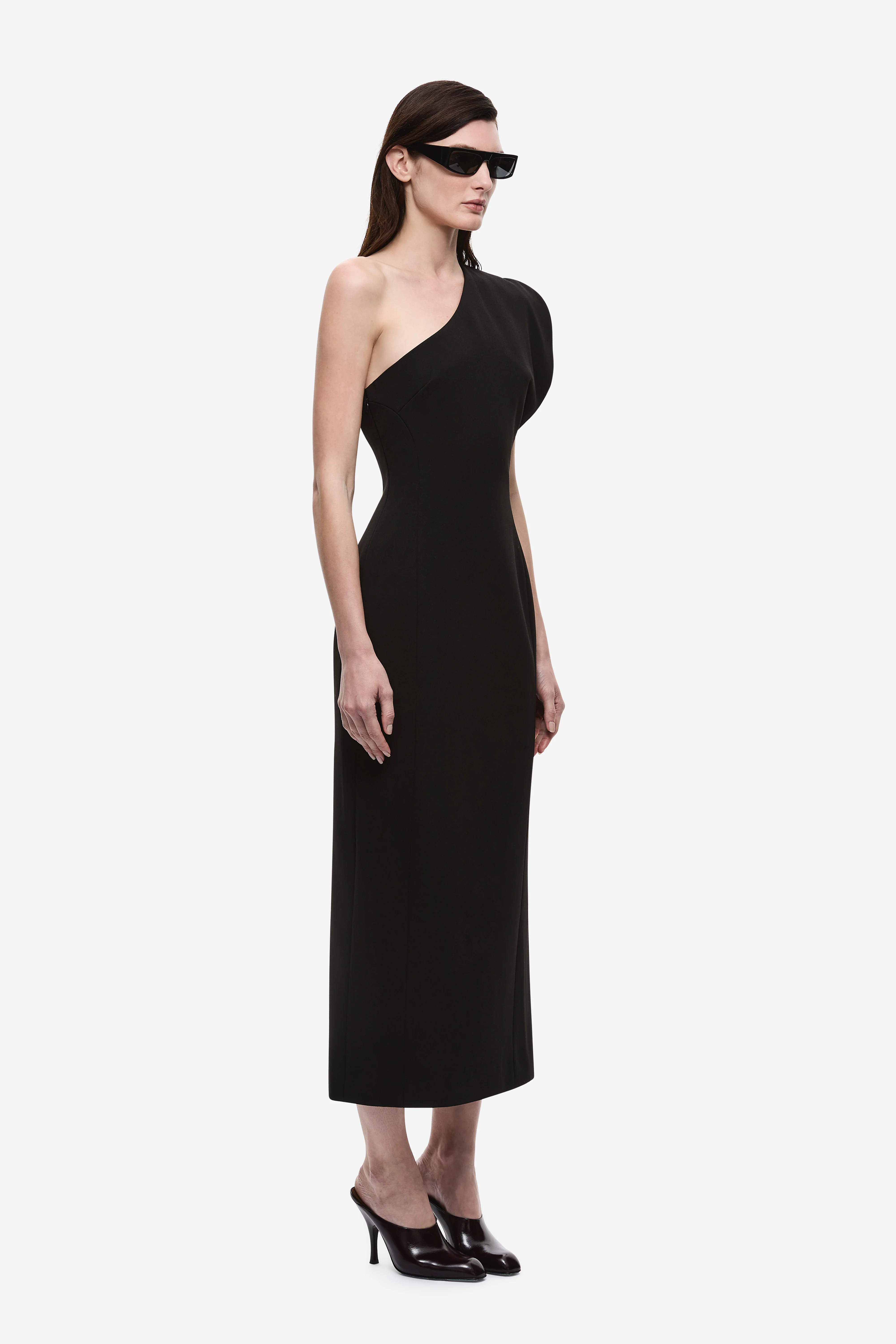 THE SCULPTED ONE SHOULDER MIDI DRESS - Image 3