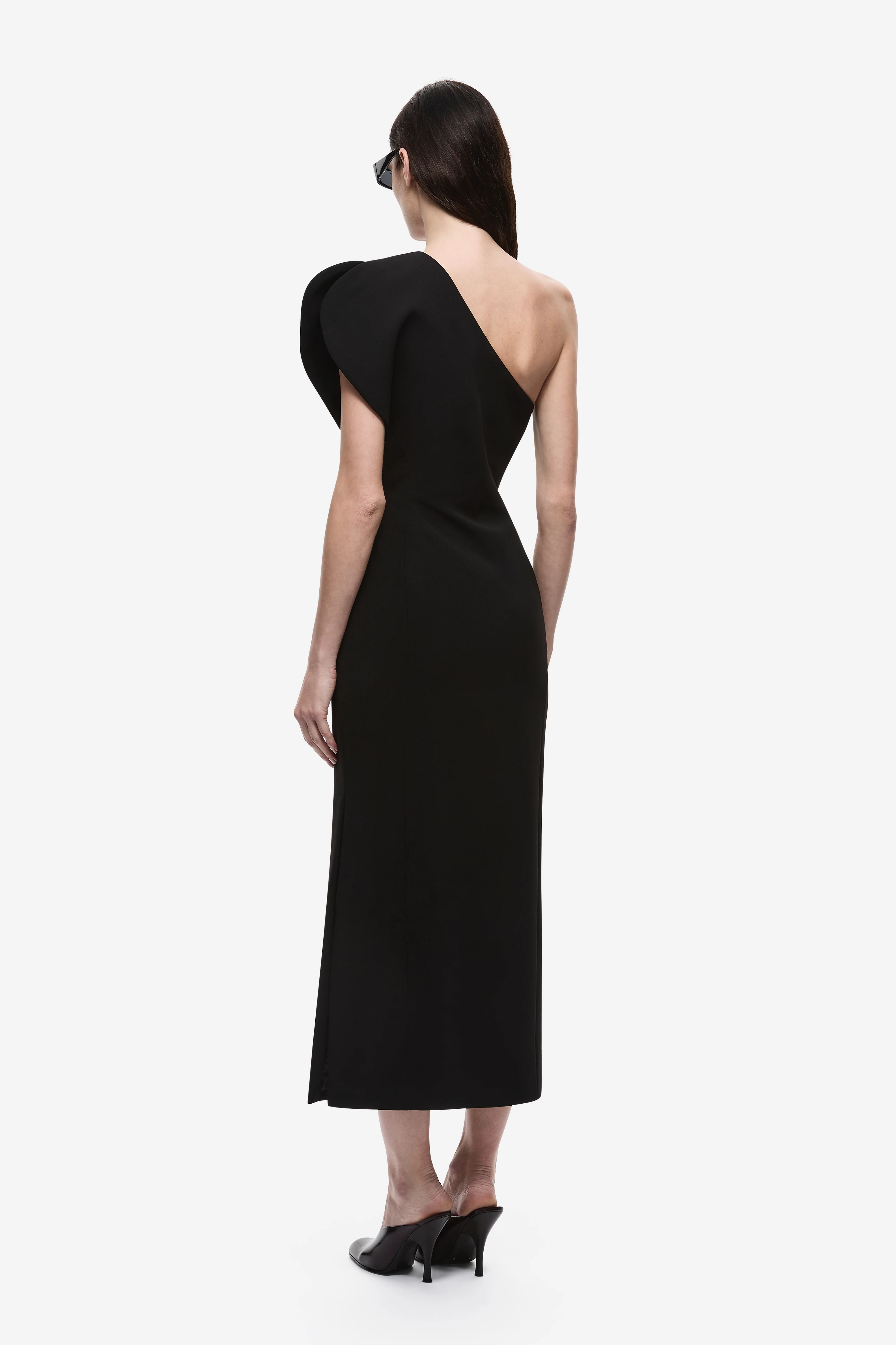 THE SCULPTED ONE SHOULDER MIDI DRESS - Image 4