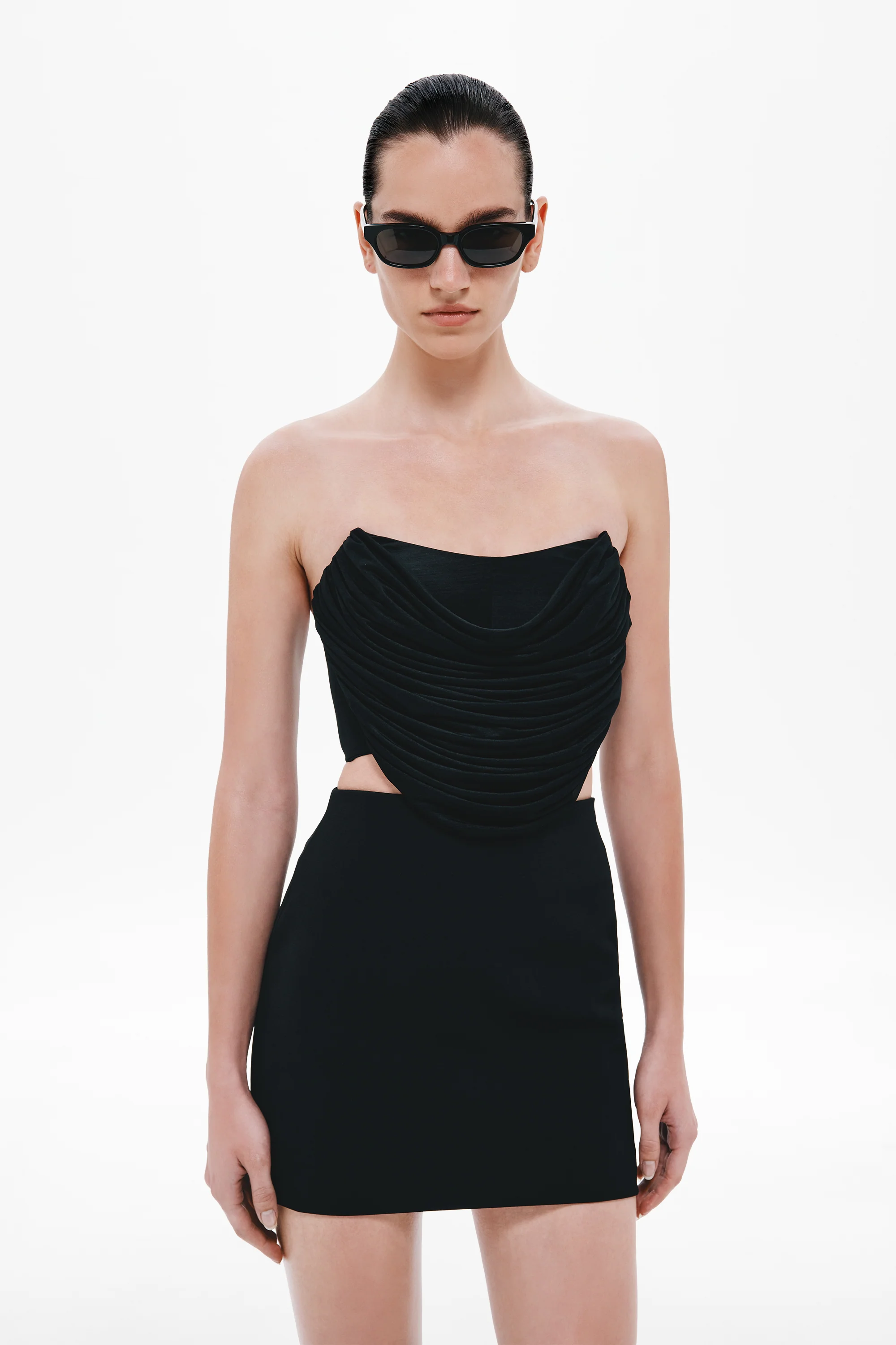 THE STOCKING JERSEY DRAPED BUSTIER