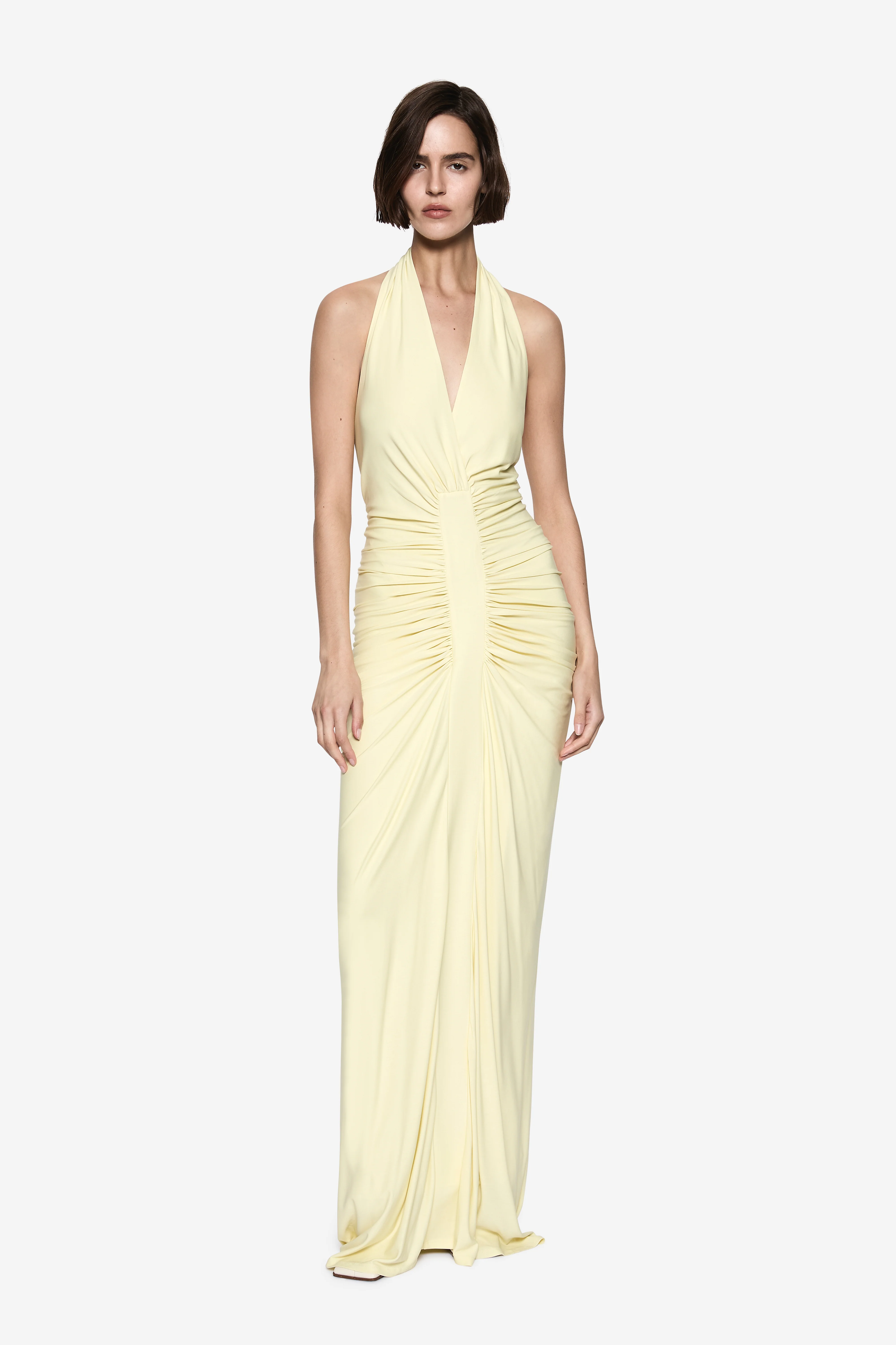 THE VENUS GATHERED CUPRO DRESS
