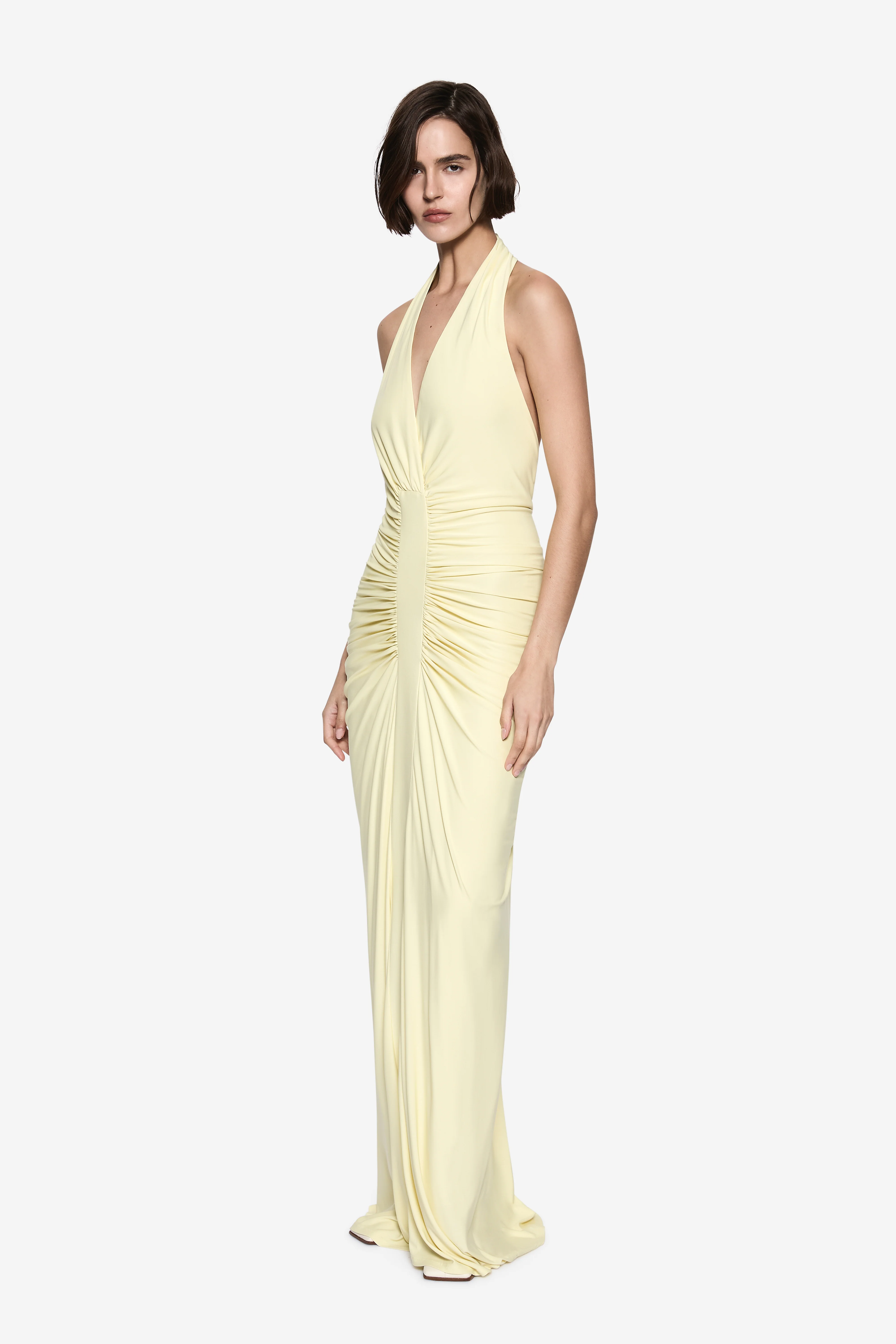 THE VENUS GATHERED CUPRO DRESS - Image 3