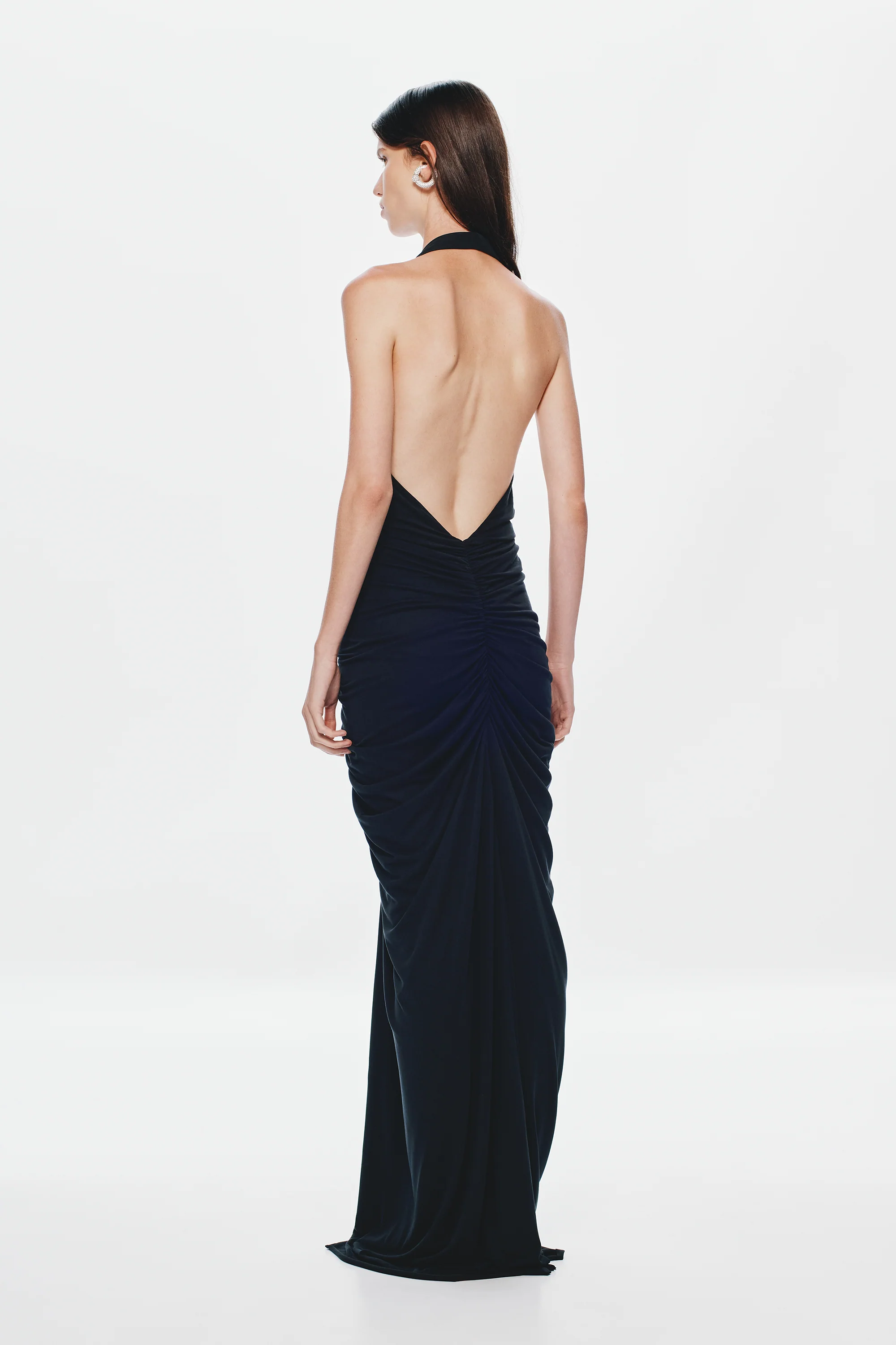 THE VENUS GATHERED CUPRO DRESS - Image 4