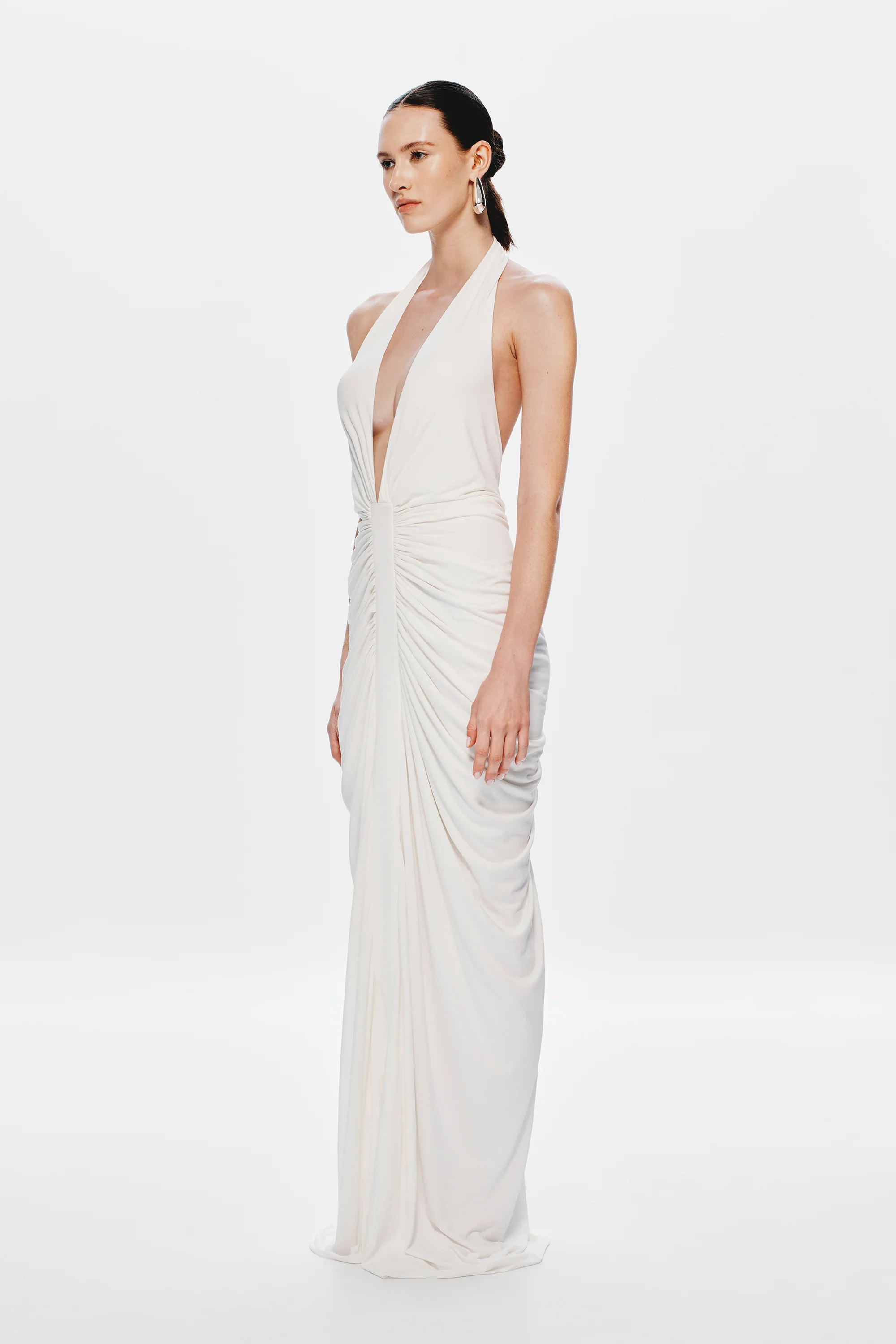 THE VENUS GATHERED CUPRO DRESS - Image 4